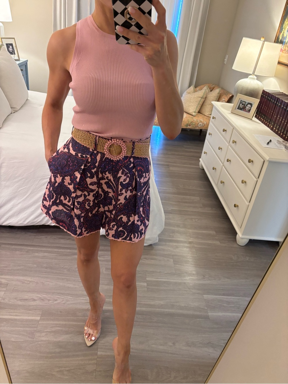 🌸 Zimmermann Tiggy Tuck Short & Ribbed Tank Set — Lilac/Pink Paisley 🌸 - Picture 1 of 13